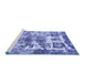 Sideview of Machine Washable Abstract Blue Modern Rug, wshabs560blu