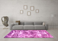 Machine Washable Abstract Pink Modern Rug, wshabs560pnk