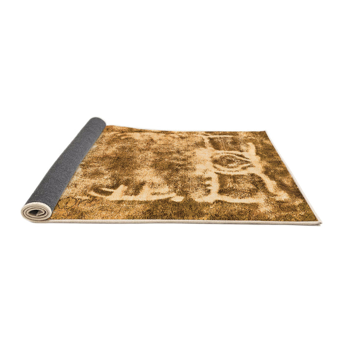 Sideview of Abstract Orange Modern Rug, abs560org