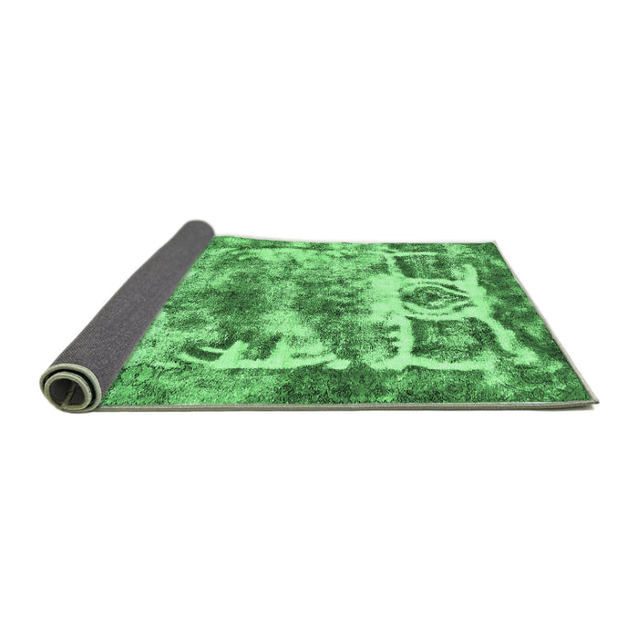 Sideview of Abstract Emerald Green Modern Rug, abs560emgrn