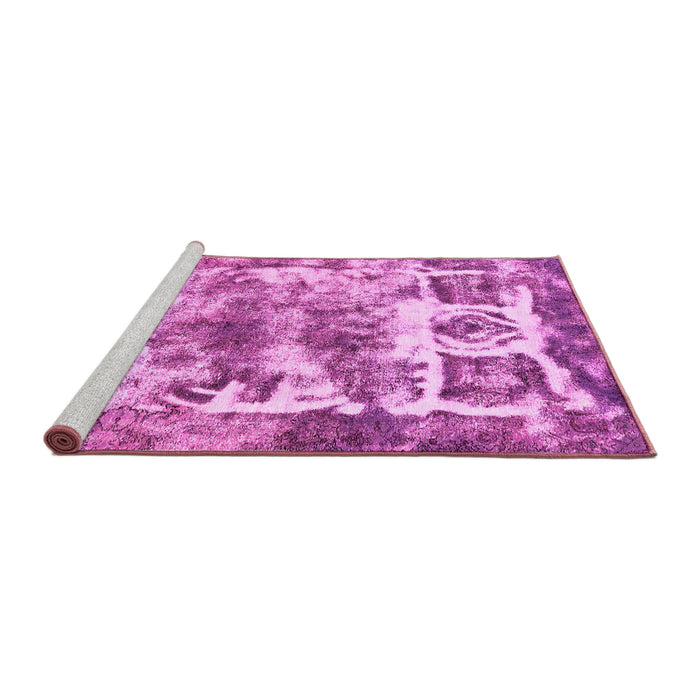 Sideview of Machine Washable Abstract Pink Modern Rug, wshabs560pnk
