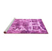 Sideview of Machine Washable Abstract Pink Modern Rug, wshabs560pnk