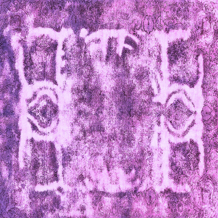 Square Machine Washable Abstract Purple Modern Area Rugs, wshabs560pur