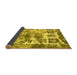 Sideview of Abstract Yellow Modern Rug, abs560yw