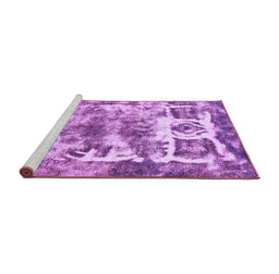 Sideview of Machine Washable Abstract Purple Modern Area Rugs, wshabs560pur