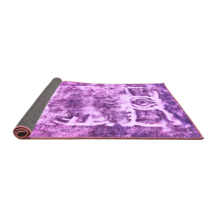 Sideview of Abstract Purple Modern Rug, abs560pur