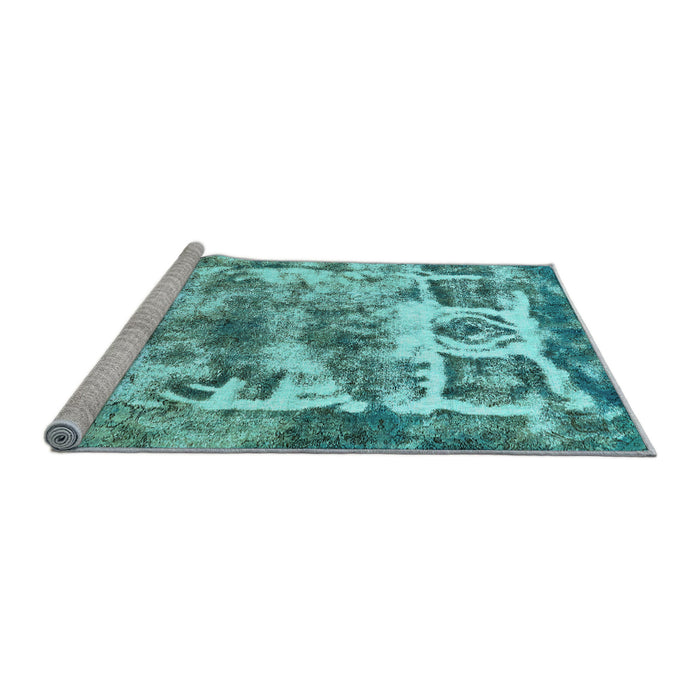 Sideview of Machine Washable Abstract Light Blue Modern Rug, wshabs560lblu