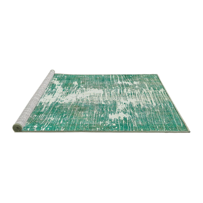 Sideview of Machine Washable Abstract Magic Mint Green Rug, wshabs561