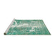 Sideview of Machine Washable Abstract Magic Mint Green Rug, wshabs561