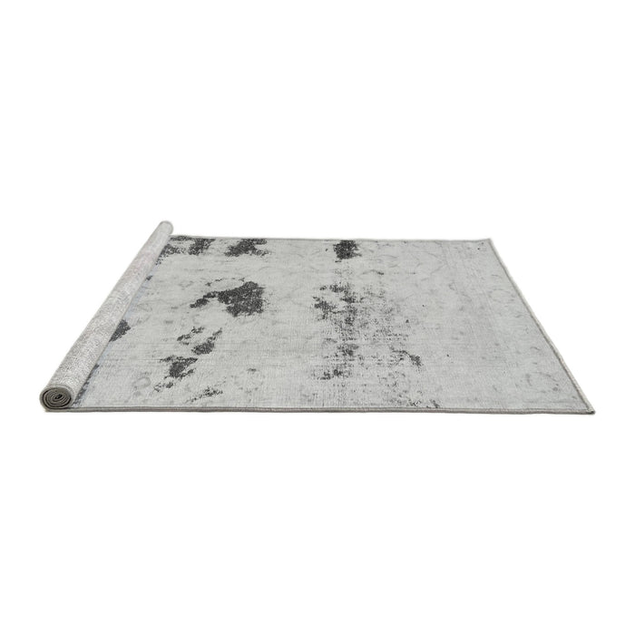 Sideview of Machine Washable Solid Gray Modern Rug, wshabs5610gry