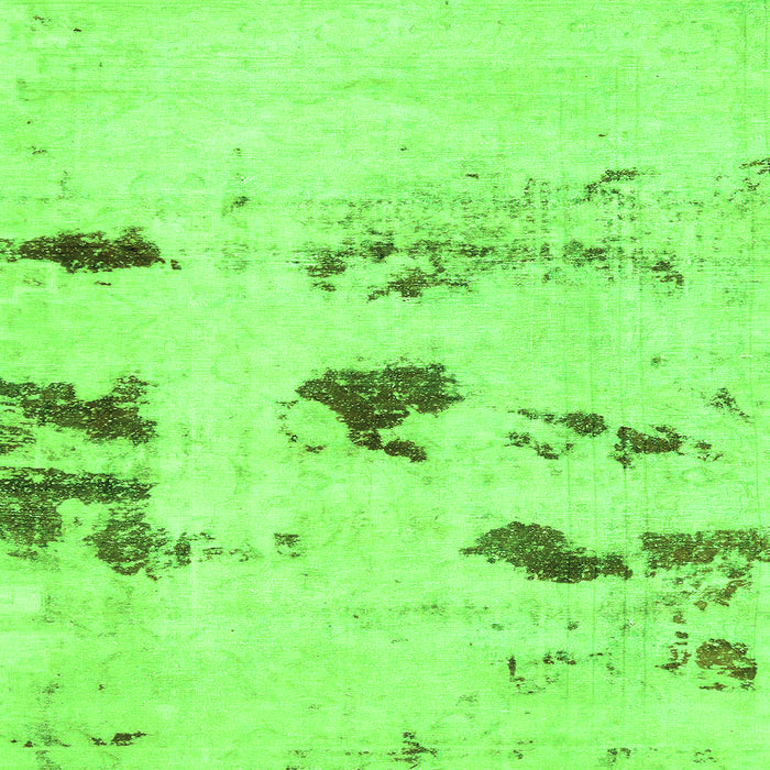 Square Machine Washable Solid Green Modern Area Rugs, wshabs5610grn