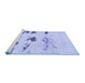 Sideview of Machine Washable Solid Blue Modern Rug, wshabs5610blu