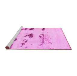 Sideview of Machine Washable Solid Pink Modern Rug, wshabs5610pnk