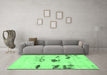 Machine Washable Solid Emerald Green Modern Area Rugs in a Living Room,, wshabs5610emgrn