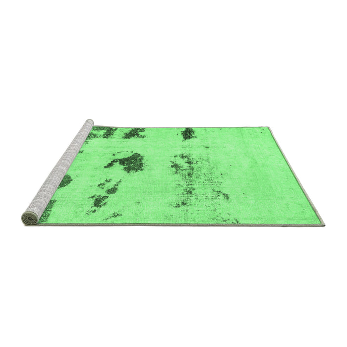 Sideview of Machine Washable Solid Emerald Green Modern Area Rugs, wshabs5610emgrn