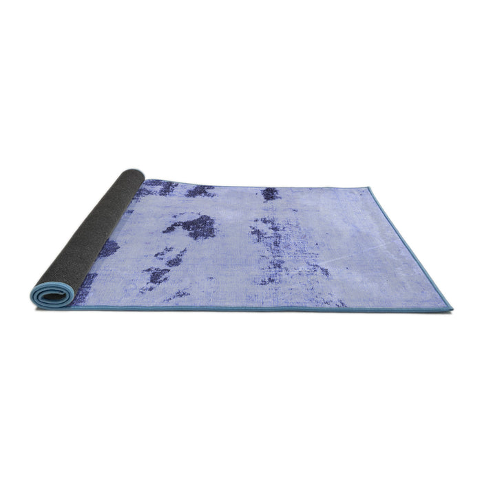 Sideview of Solid Blue Modern Rug, abs5610blu