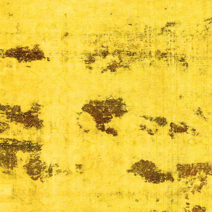 Machine Washable Solid Yellow Modern Rug, wshabs5610yw