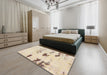 Abstract Brown Solid Rug in a Bedroom, abs5610