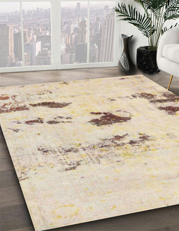 Machine Washable Abstract Brown Sugar Brown Rug in a Family Room, wshabs5610