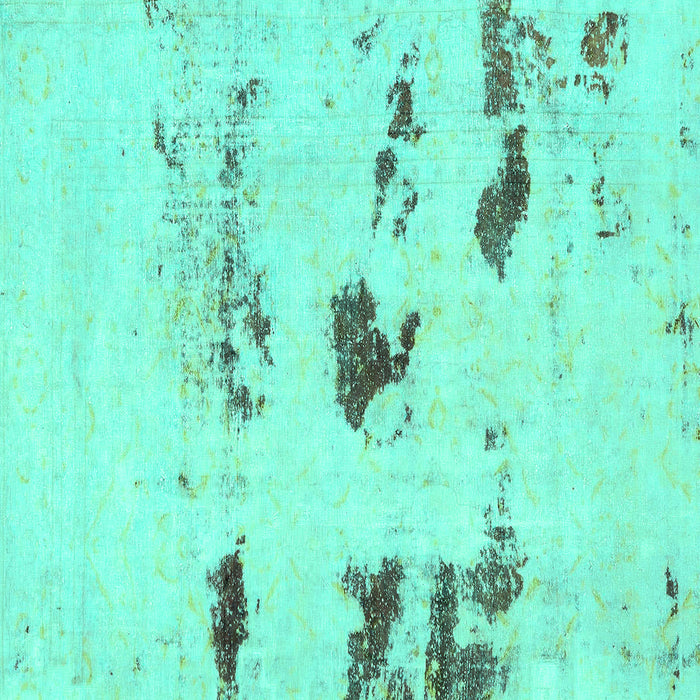 Square Machine Washable Solid Turquoise Modern Area Rugs, wshabs5610turq