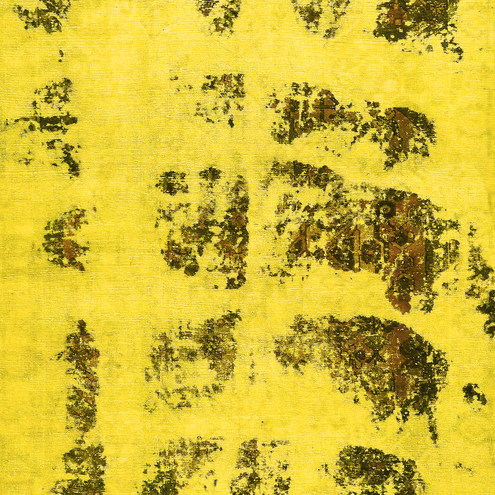 Machine Washable Abstract Yellow Modern Rug, wshabs5611yw