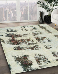 Abstract Tan Brown Gold Modern Rug, abs5611