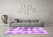 Machine Washable Abstract Purple Modern Area Rugs in a Living Room, wshabs5611pur