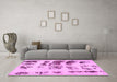 Machine Washable Abstract Pink Modern Rug in a Living Room, wshabs5611pnk