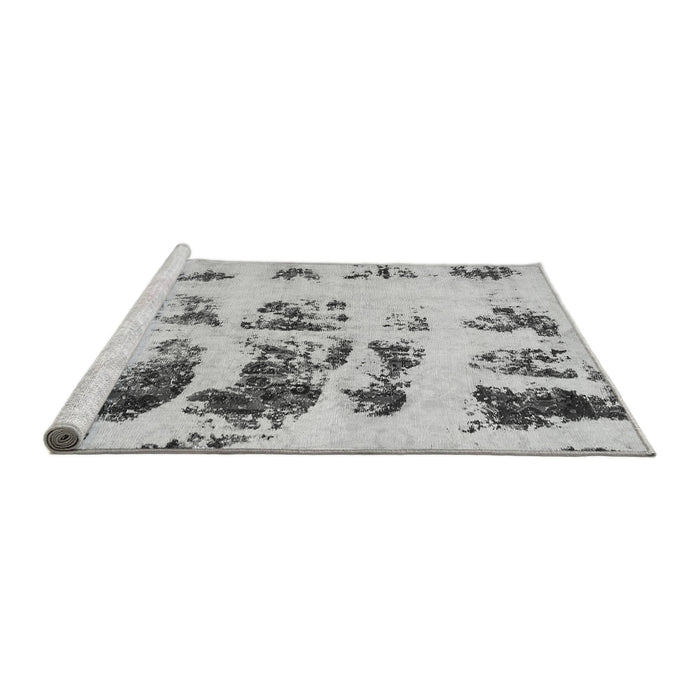 Sideview of Machine Washable Abstract Gray Modern Rug, wshabs5611gry