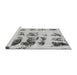 Sideview of Machine Washable Abstract Gray Modern Rug, wshabs5611gry