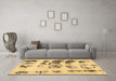 Machine Washable Abstract Brown Modern Rug in a Living Room,, wshabs5611brn