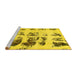 Sideview of Machine Washable Abstract Yellow Modern Rug, wshabs5611yw