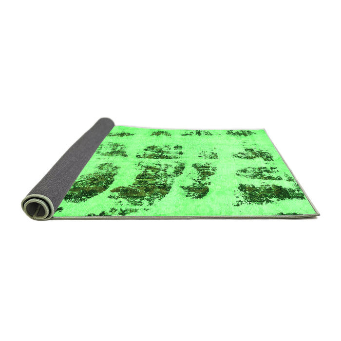 Sideview of Abstract Green Modern Rug, abs5611grn