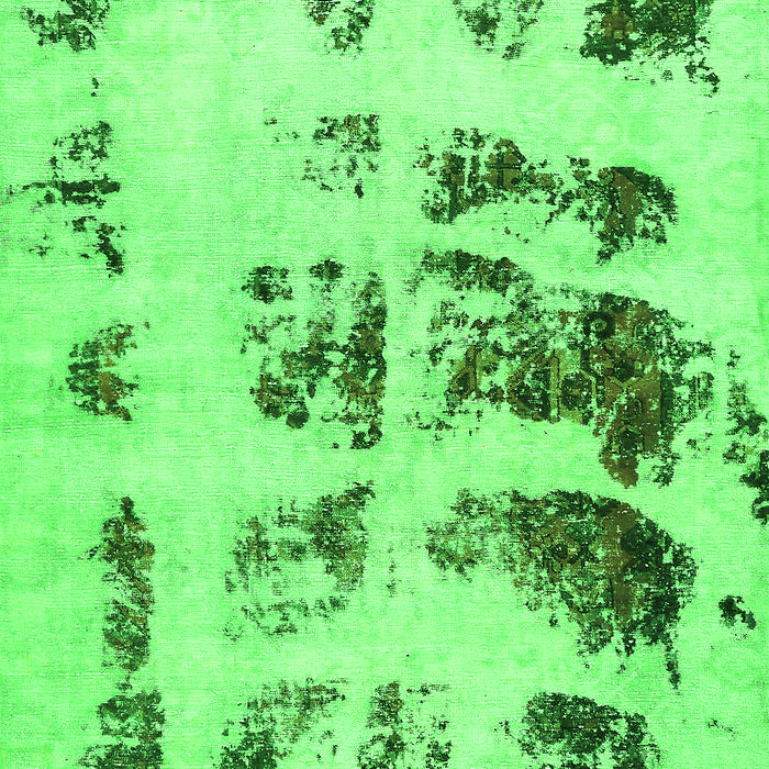 Machine Washable Abstract Green Modern Area Rugs, wshabs5611grn