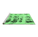 Sideview of Machine Washable Abstract Emerald Green Modern Area Rugs, wshabs5611emgrn