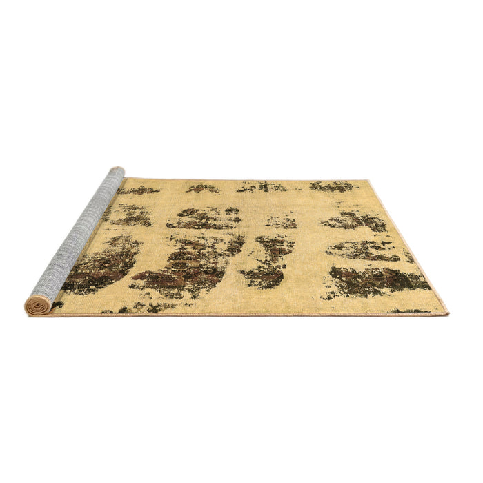 Sideview of Machine Washable Abstract Brown Modern Rug, wshabs5611brn