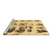 Sideview of Machine Washable Abstract Brown Modern Rug, wshabs5611brn