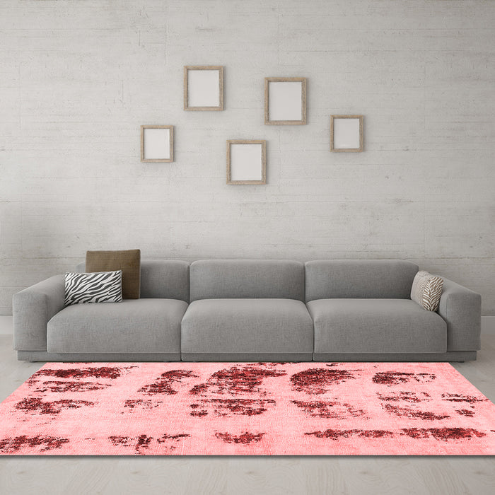Modern Red Washable Rugs