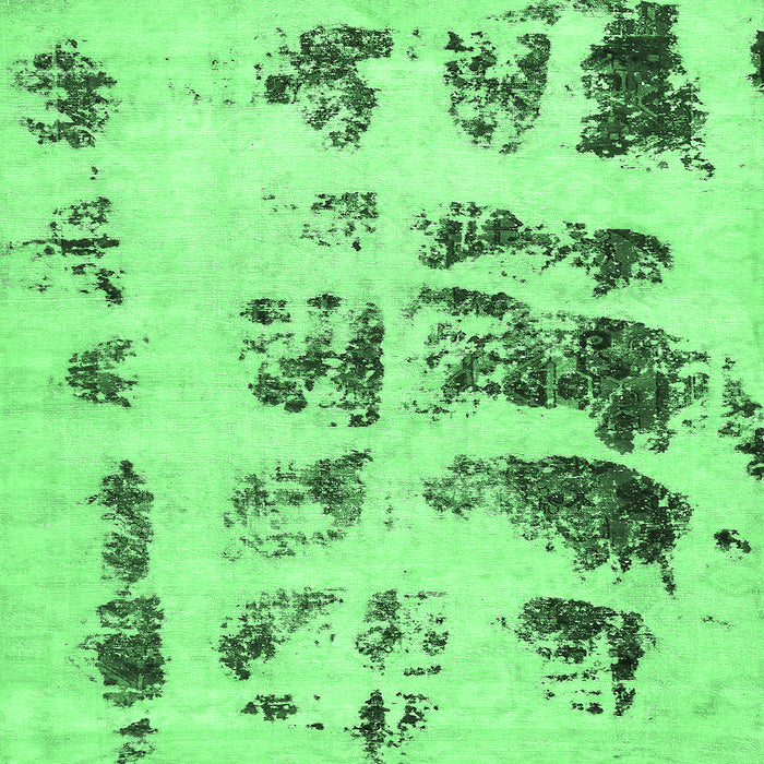 Square Machine Washable Abstract Emerald Green Modern Area Rugs, wshabs5611emgrn