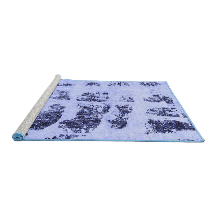 Sideview of Machine Washable Abstract Blue Modern Rug, wshabs5611blu