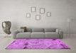 Machine Washable Patchwork Purple Transitional Area Rugs in a Living Room, wshabs5612pur