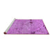 Sideview of Machine Washable Patchwork Purple Transitional Area Rugs, wshabs5612pur