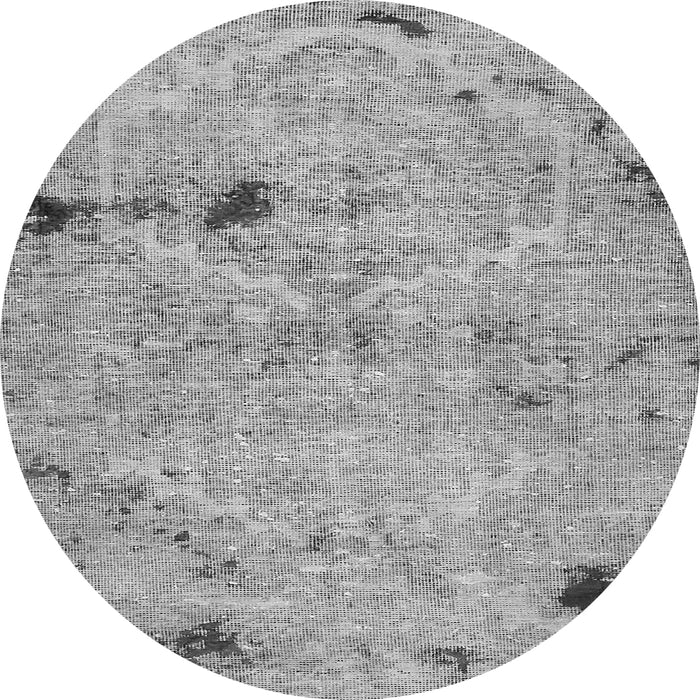 Round Patchwork Gray Transitional Rug, abs5612gry