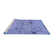 Sideview of Machine Washable Patchwork Blue Transitional Rug, wshabs5612blu