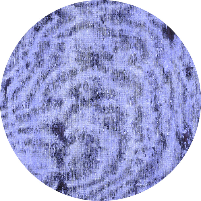 Round Machine Washable Patchwork Blue Transitional Rug, wshabs5612blu