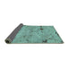 Sideview of Patchwork Turquoise Transitional Rug, abs5612turq