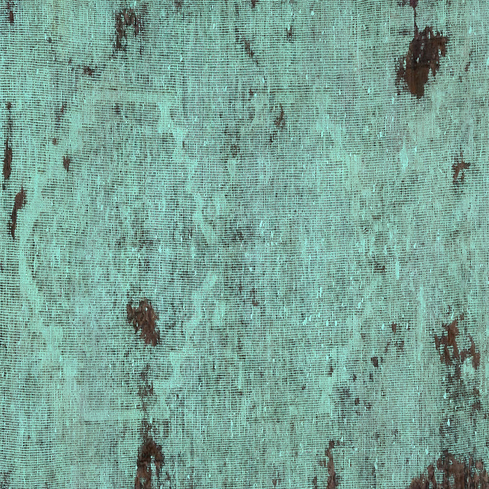 Square Patchwork Turquoise Transitional Rug, abs5612turq