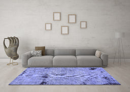 Machine Washable Patchwork Blue Transitional Rug in a Living Room, wshabs5612blu