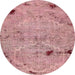 Round Abstract Pastel Pink Patchwork Rug, abs5612