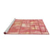 Sideview of Machine Washable Abstract Light Salmon Pink Rug, wshabs5613